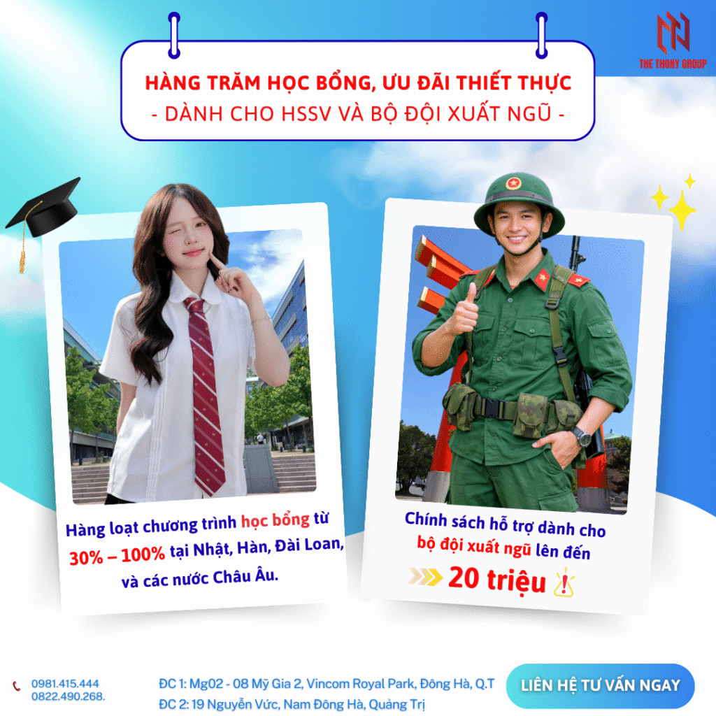 Hàng trăm học bổng và ưu đãi thiết thực cho HSSV - Bộ đội xuất ngũ