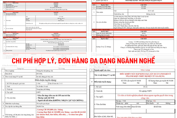 Chi phí hợp lý, đơn hàng đa dạng ngành nghề